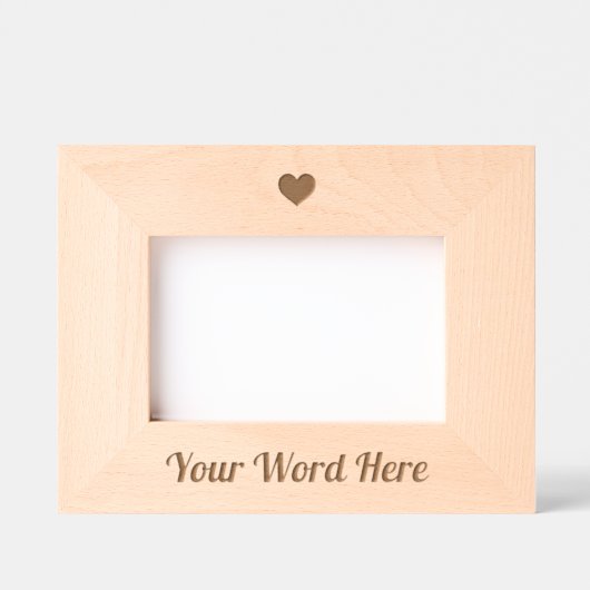 かわいいカスタム文字名スクリプトタイポグラフィ レーザー彫刻フレーム (正面)