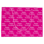 かわいいカスタム明るい赤紫色タイポグラフィガールズ誕生日 ラージペーパーバッグ (裏面)