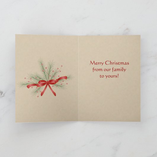 かわいいカスタム犬のクリスマス シーズンカード (内部)