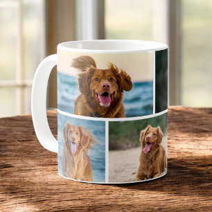かわいいカスタム犬フォトコラージュパーソナライズされた コーヒーマグカップ
