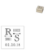 かわいいカスタム矢印イニシャル&名結婚ズ ラバースタンプ (押印)