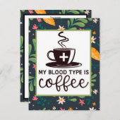 かわいいカスタム私の血液型はコーヒーおもしろい (正面/裏面)