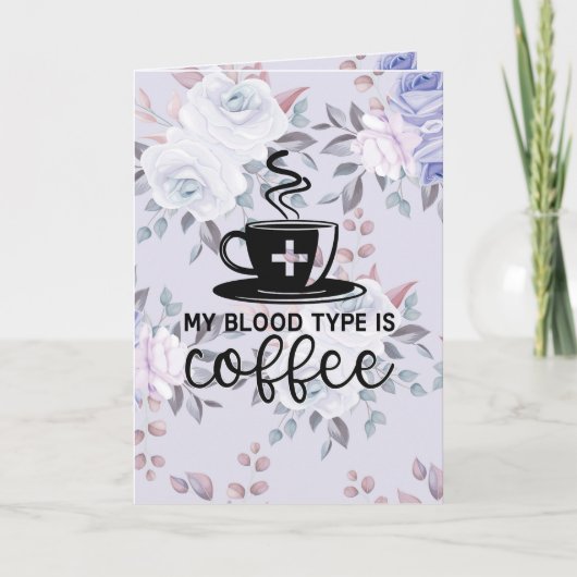 かわいいカスタム私の血液型はコーヒー カード (正面)