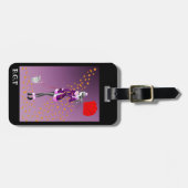 かわいいカスタム秋の犬の散歩ラゲッジタグ ラゲッジタグ (正面横)