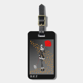 かわいいカスタム秋の犬の散歩ラゲッジタグ ラゲッジタグ