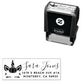 かわいいカスタム秋ユニコーンアドレススタンプハート セルフインキングスタンプ (インサイチュ)