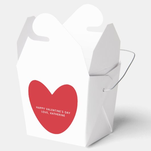 かわいいカスタム赤いハート文字バレンタインデー フェイバーボックス (オープン)