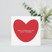 かわいいカスタム赤いハート文字写真バレンタインデー カード (スタンド正面)