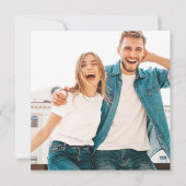 かわいいカスタム赤いハート文字写真バレンタインデー カード (裏面)