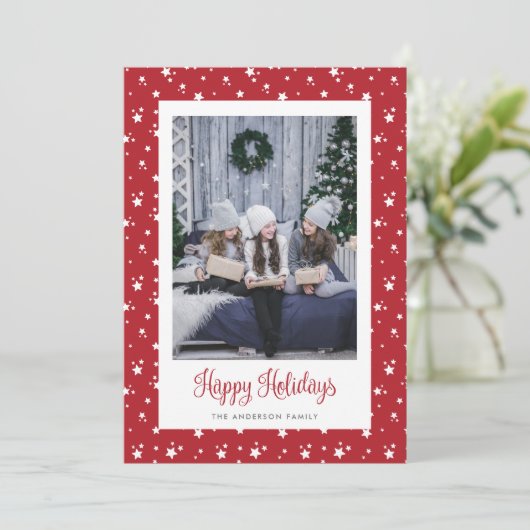 かわいいカスタム赤い星の写真 シーズンカード (スタンド正面)