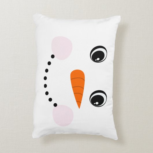かわいいカスタム雪だるま アクセントクッション (裏面(縦))