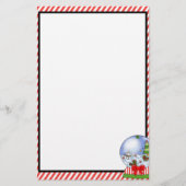 かわいいカスタム雪のグローブ固定 便箋 (正面)