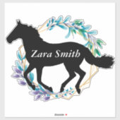 かわいいカスタム馬の名前フラワー シール (シート)