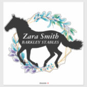 かわいいカスタム馬の名前 シール (シート)