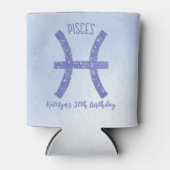 かわいいカスタム魚座サイン紫の誕生日パーティー 缶クーラー (正面)