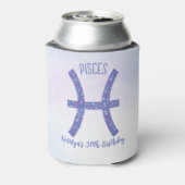かわいいカスタム魚座サイン紫の誕生日パーティー 缶クーラー (缶裏面)