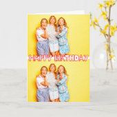かわいいカスタム2枚テンプレート誕生日カード カード (黄色い花)