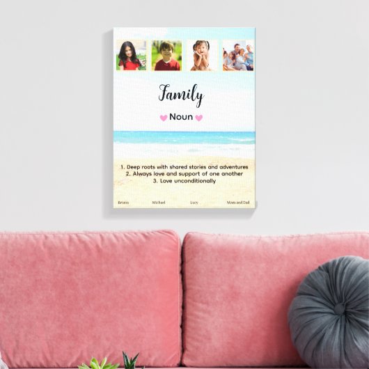 かわいいカスタム ファミリー フォト キャンバスプリント (インサイチュ (リビング))