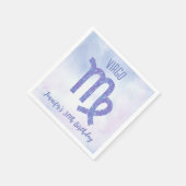 かわいいカスタム《星座》乙女座パープルアストロロジーバースデーパーティー スタンダードカクテルナプキン (角)