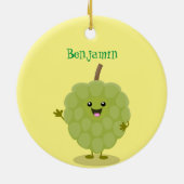 かわいいカスタードアップルチェリモーヤ漫画 セラミックオーナメント (裏面)