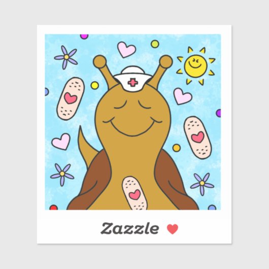 かわいいカタツムリが元気にビニール シール (シート)