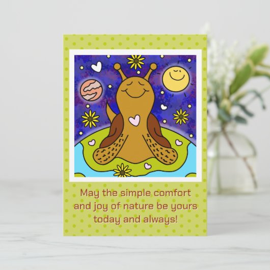 かわいいカタツムリが地球の日を楽しむ | シーズンカード (スタンド正面)