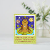 かわいいカタツムリが地球の日を楽しむ | シーズンポストカード (スタンド正面)