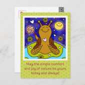 かわいいカタツムリが地球の日を楽しむ | シーズンポストカード (正面/裏面)