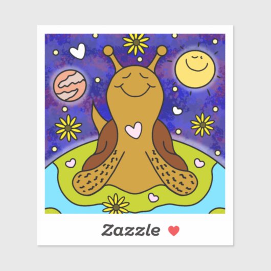 かわいいカタツムリが地球の日を楽しむ | ビニル シール (シート)