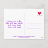 かわいいカタツムリとこうもりウイングハッピーハローウィン シーズンポストカード (裏面)