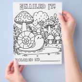 かわいいカタツムリとキノコ | 個人用ページの色 チラシ (手)