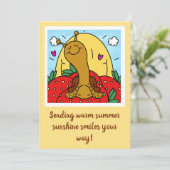 かわいいカタツムリとサマーサンシャインスマイル カード (スタンド正面)
