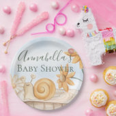 かわいいカタツムリとラディバグガーデンテーマベビーシャワー ペーパープレート (パーティー)