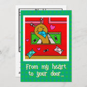 かわいいカタツムリのクリスマスメールの着色 シーズンカード (正面/裏面)