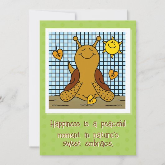 かわいいカタツムリのサンシャインアンドリーフモザイクハッピー秋 カード (正面)