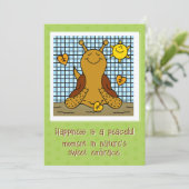 かわいいカタツムリのサンシャインアンドリーフモザイクハッピー秋 カード (スタンド正面)