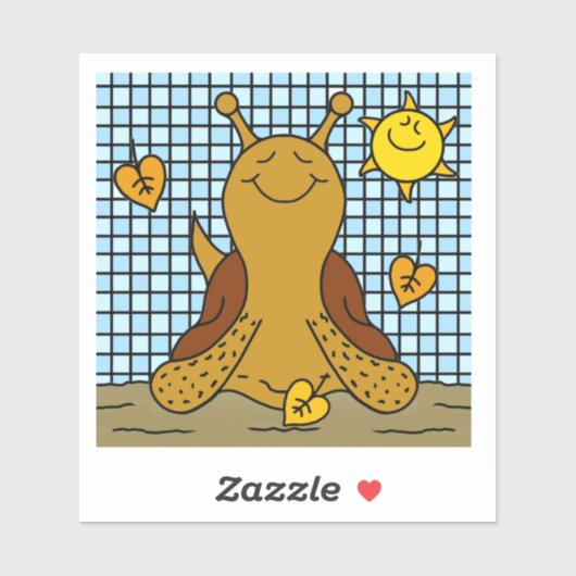 かわいいカタツムリのサンシャインアンドリーフモザイクハッピー秋 シール (シート)