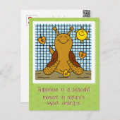 かわいいカタツムリのサンシャインアンドリーフモザイクハッピー秋 ポストカード (正面/裏面)