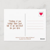 かわいいカタツムリのサンシャインアンドリーフモザイクハッピー秋 ポストカード (裏面)