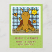 かわいいカタツムリのサンシャインアンドリーフモザイクハッピー秋 ポストカード (正面)