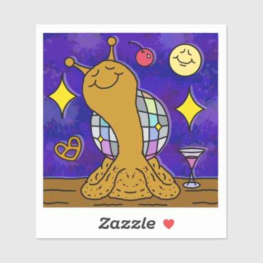 かわいいカタツムリのディスコボール幸せな新年のビニル シール (シート)