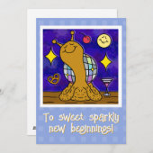 かわいいカタツムリのディスコボール ハッピー・ニュー・イヤー シーズンカード (正面/裏面)