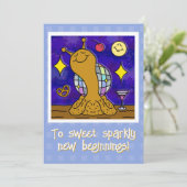 かわいいカタツムリのディスコボール ハッピー・ニュー・イヤー シーズンカード (スタンド正面)