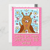 かわいいカタツムリのバレンタイン | シーズンポストカード (正面/裏面)