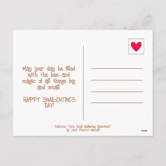 かわいいカタツムリのバレンタイン | シーズンポストカード (裏面)