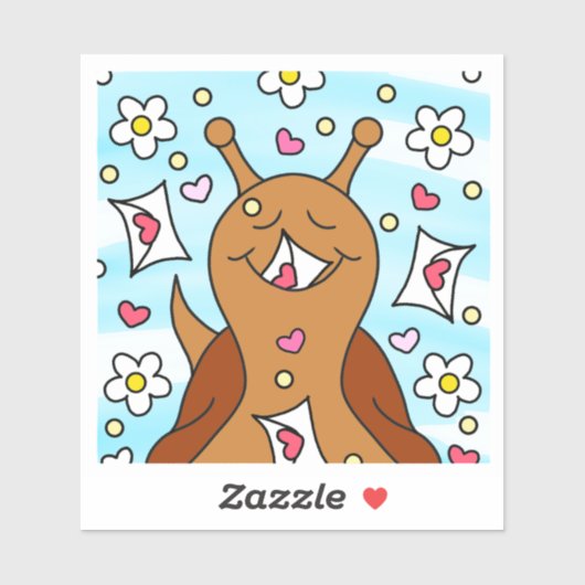 かわいいカタツムリのバレンタイン | ビニル シール (シート)