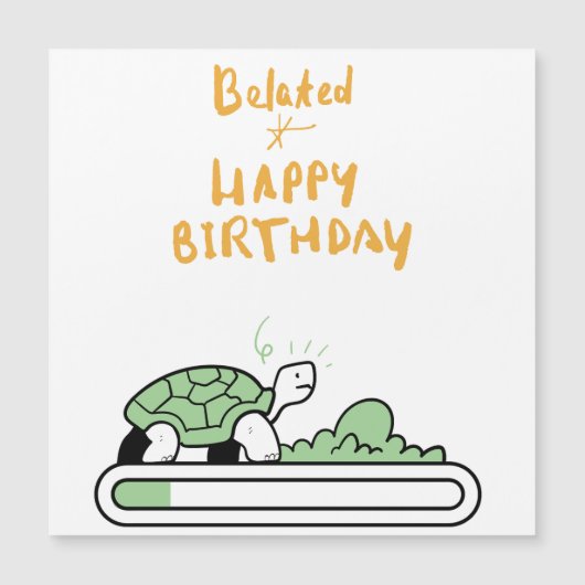 かわいいカタツムリのベルト誕生日カード (正面)
