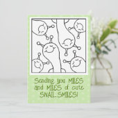 かわいいカタツムリのマイルのスマイル友情の色 カード (スタンド正面)