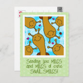 かわいいカタツムリのマイルのスマイル友情 ポストカード (正面/裏面)
