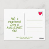 かわいいカタツムリのマイルのスマイル友情 ポストカード (裏面)